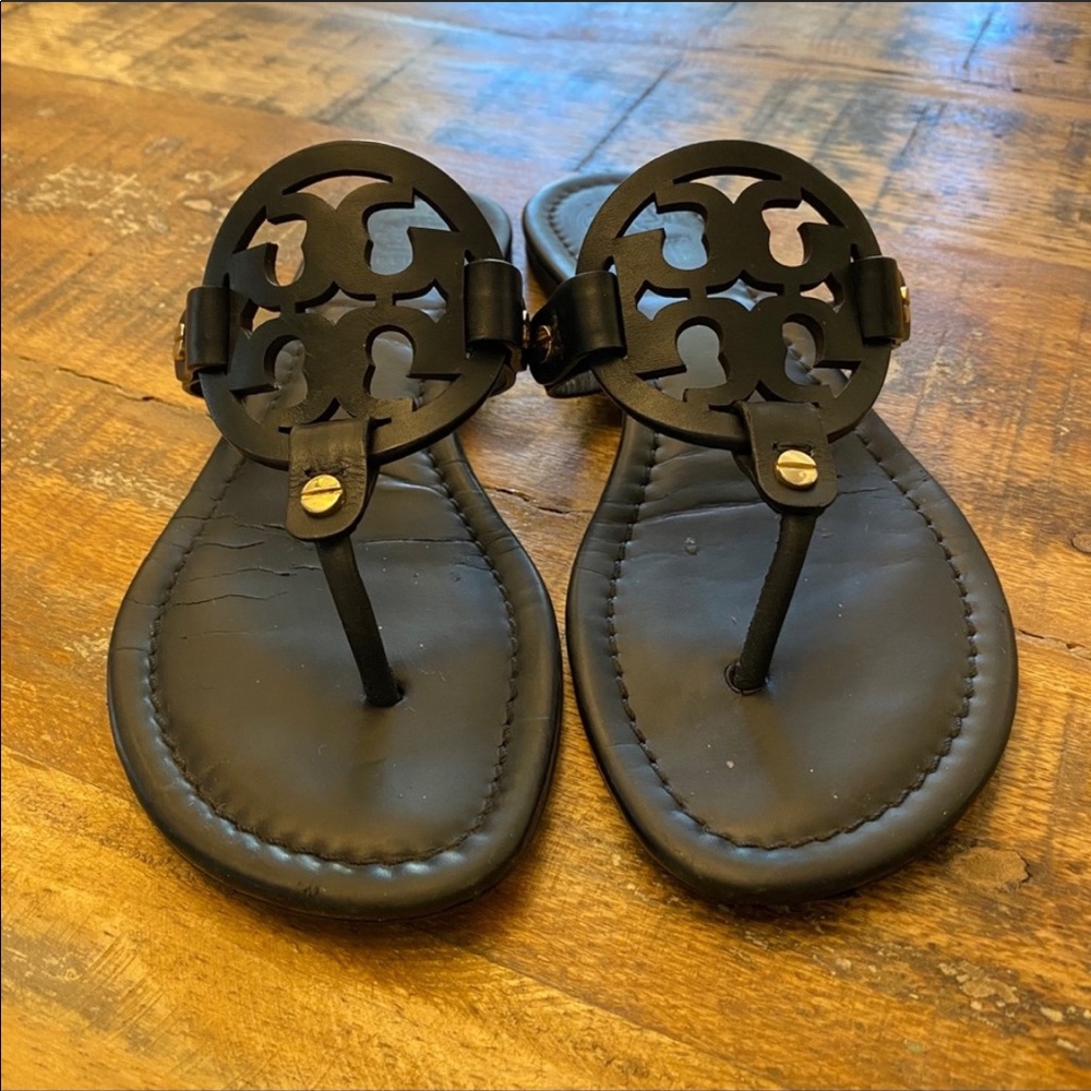 Tori Burch Miller sandals || Patent Leather